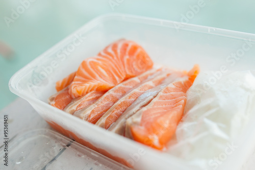 freeze salmon in the box
