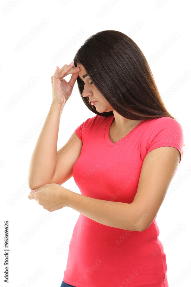 Portrait of a young girl on a white background Portrait of a young girl on a white background