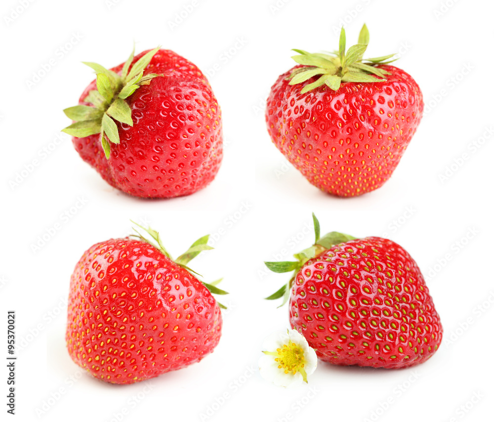 Collage of strawberries berry isolated on white Collage of strawberries berry isolated on white