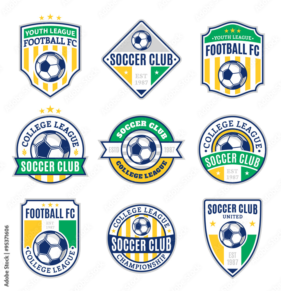 Fototapeta premium Set of Soccer Football Club Logo