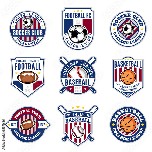 Set of Sport Team Logo for Four Sport Disciplines