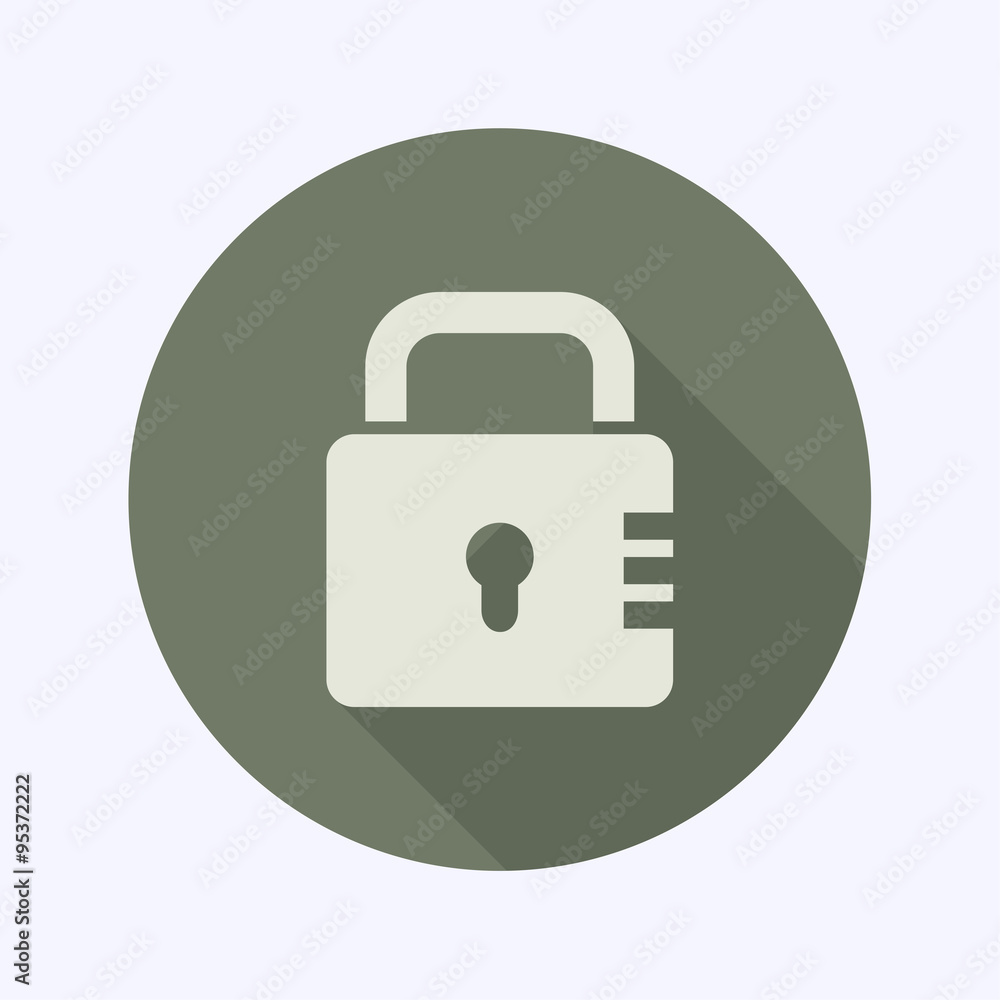 Flat icon, lock, vector Flat icon, lock, vector