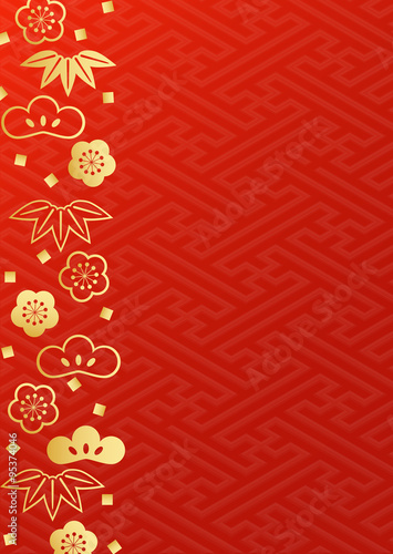 松竹梅金朱赤背景stock Vector Adobe Stock 松竹梅金朱赤背景stock Vector Adobe Stock
