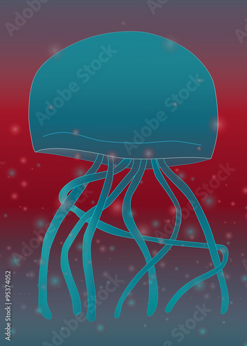 Light blue jellyfish poster