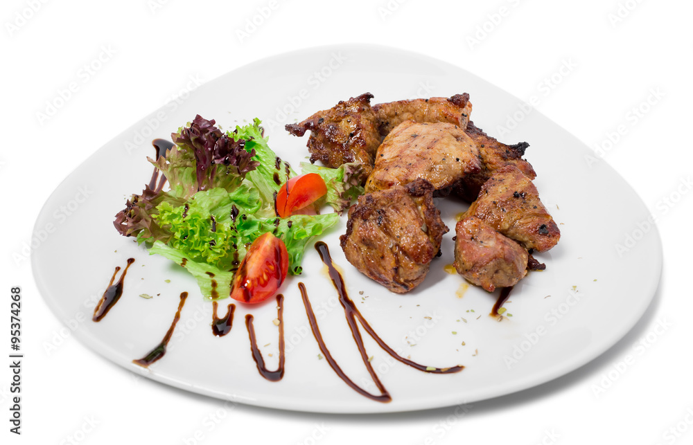 Delicious lamb shish kebab.