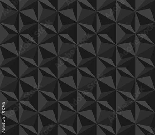 Vector Elegant Black Shaded Seamless Geometric Hexagon Star Pattern