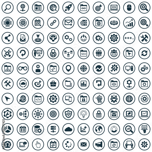 seo 100 icons universal set