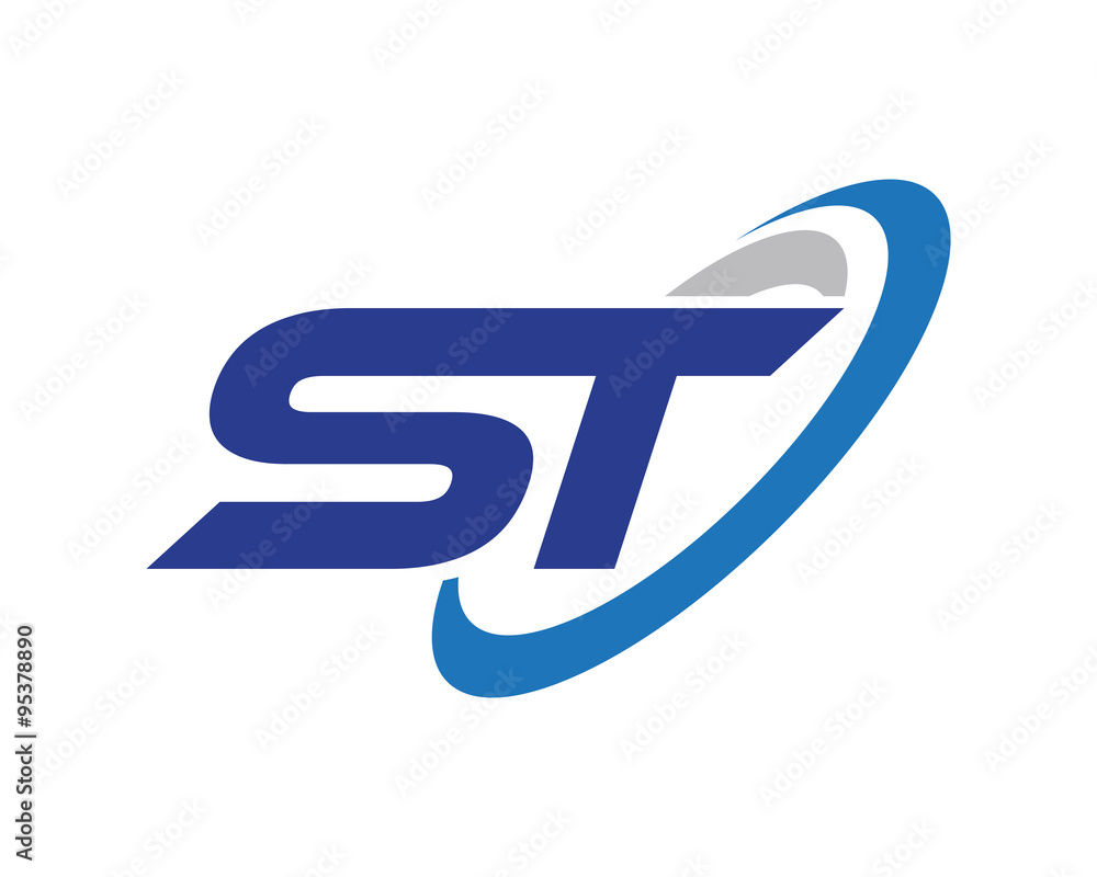 ST Letter Swoosh Media Technology Logo ST Letter Swoosh Media Technology Logo