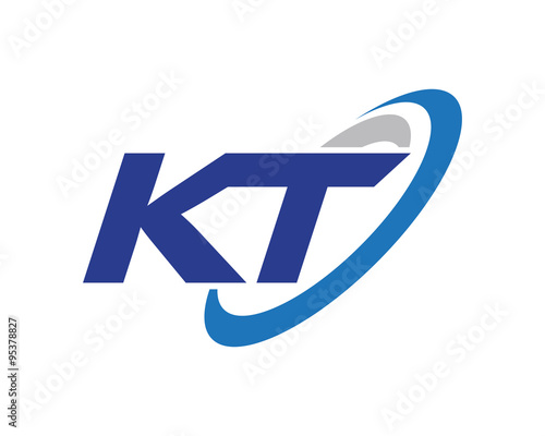 KT Letter Swoosh Media Technology Logo