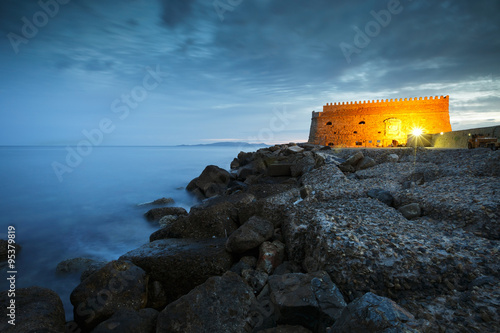 Venetian fortress in the old harbour of Heraklion in Crete, Greece photo