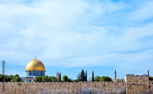 Israel,  view of Jerusalem from  the Mary Magdalene Orthodox church