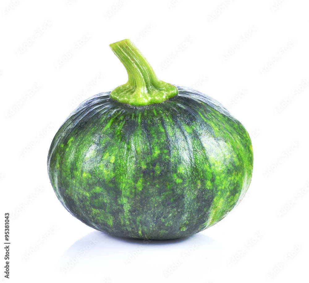 Young Immature Pumpkin on white background Young Immature Pumpkin on white background