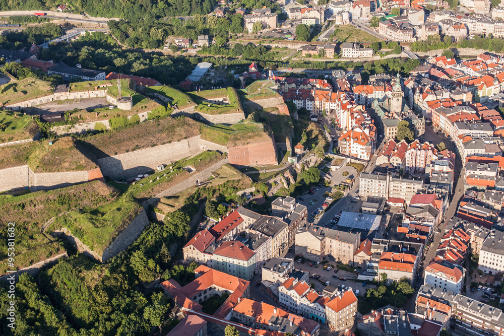 aerial view of the  historic fortress in Klodzko city