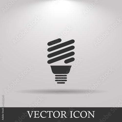 Vector energy saving fluorescent light bulb icon