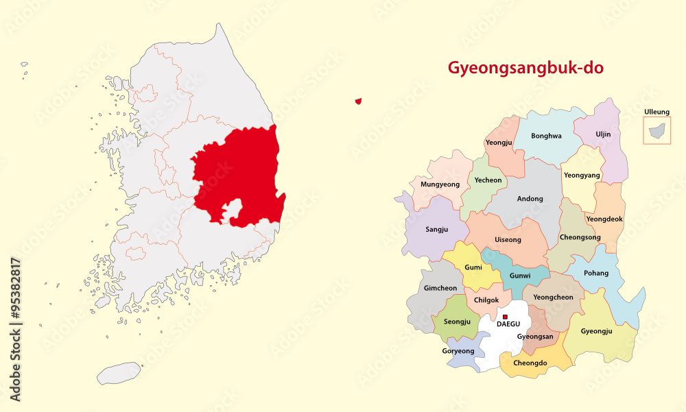 south korea north gyeongsang province map