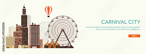 Vector illustration. Set of city silhouettes. Cityscape. Town skyline. Panorama. Midtown houses. Skyscrapers