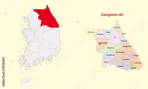 south korea north gangwon province map
