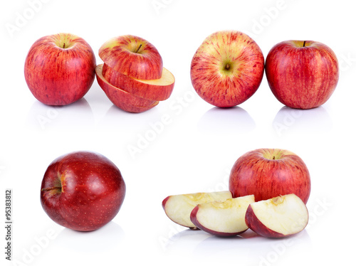 red apple slice slide isolated with white background