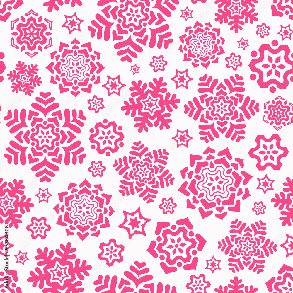 Snowflake seamless pattern