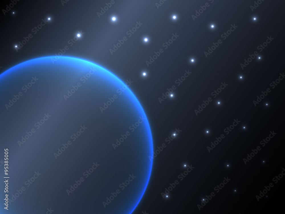 Glowing plasma planet abstract background