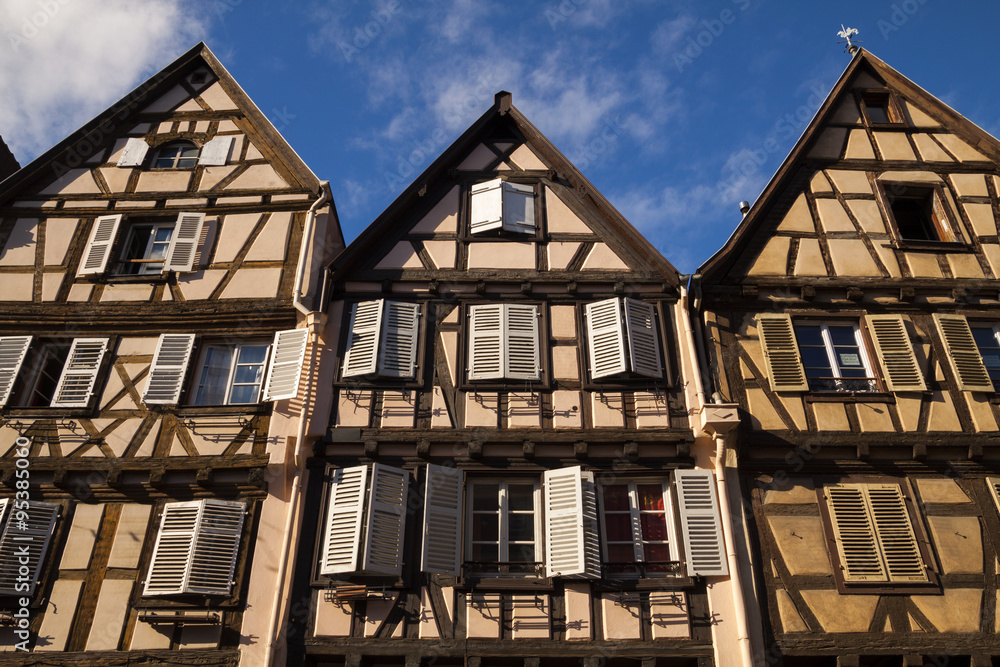 Typical Alsace traditional houses in Colmar, France