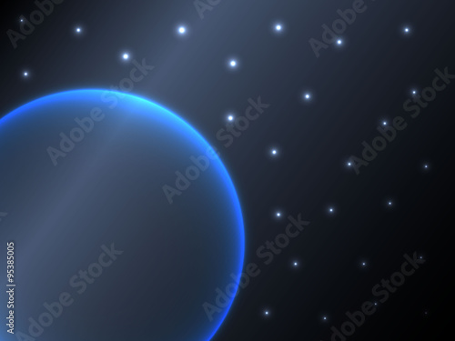 Glowing plasma planet abstract background
