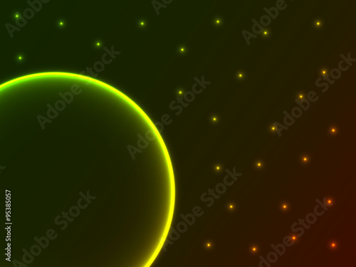 Glowing plasma planet abstract background