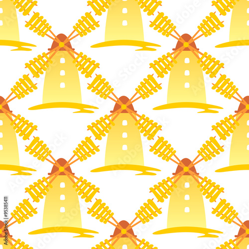 windmills seamless pattern