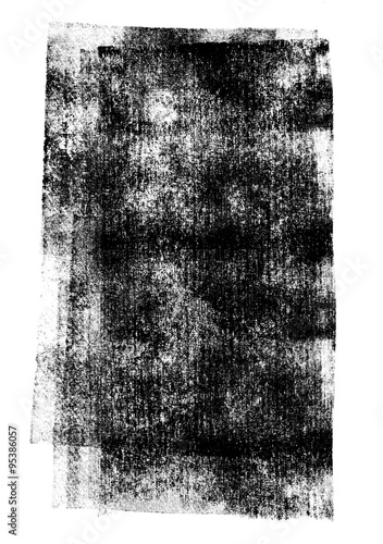 Black rolled ink texture on white background