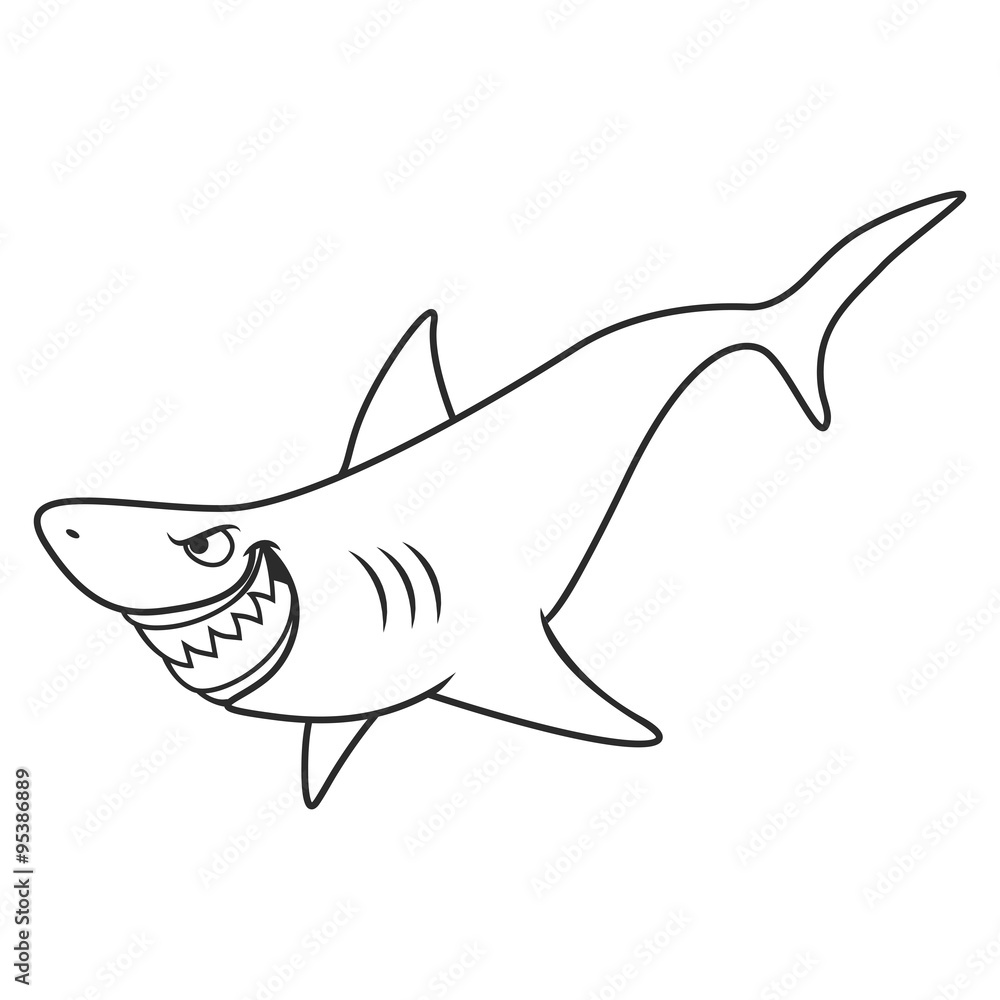Fototapeta premium cartoon shark