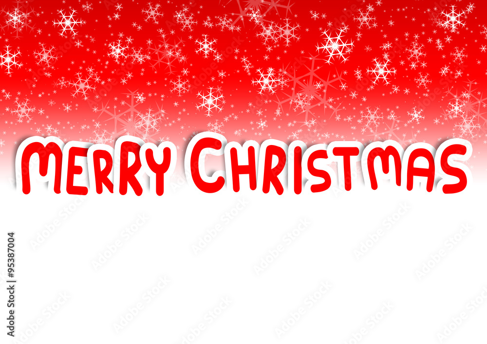Merry Christmas Sticker Schrift mit Schneeflocken Merry Christmas Sticker Schrift mit Schneeflocken