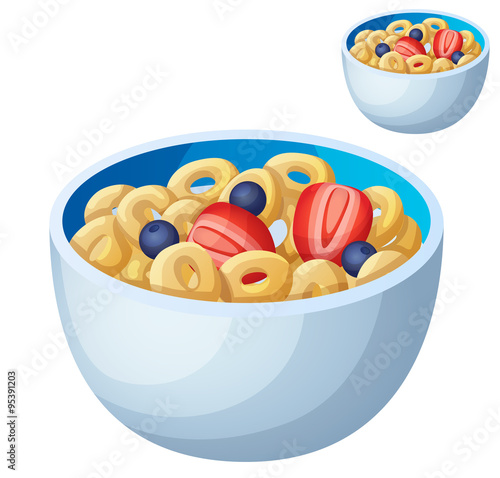 Cold cereal isolated on white background. Detailed Vector Icon