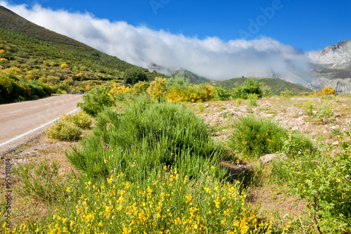 katabatic wind in Cantabrian mountains on border of Asturias and photo