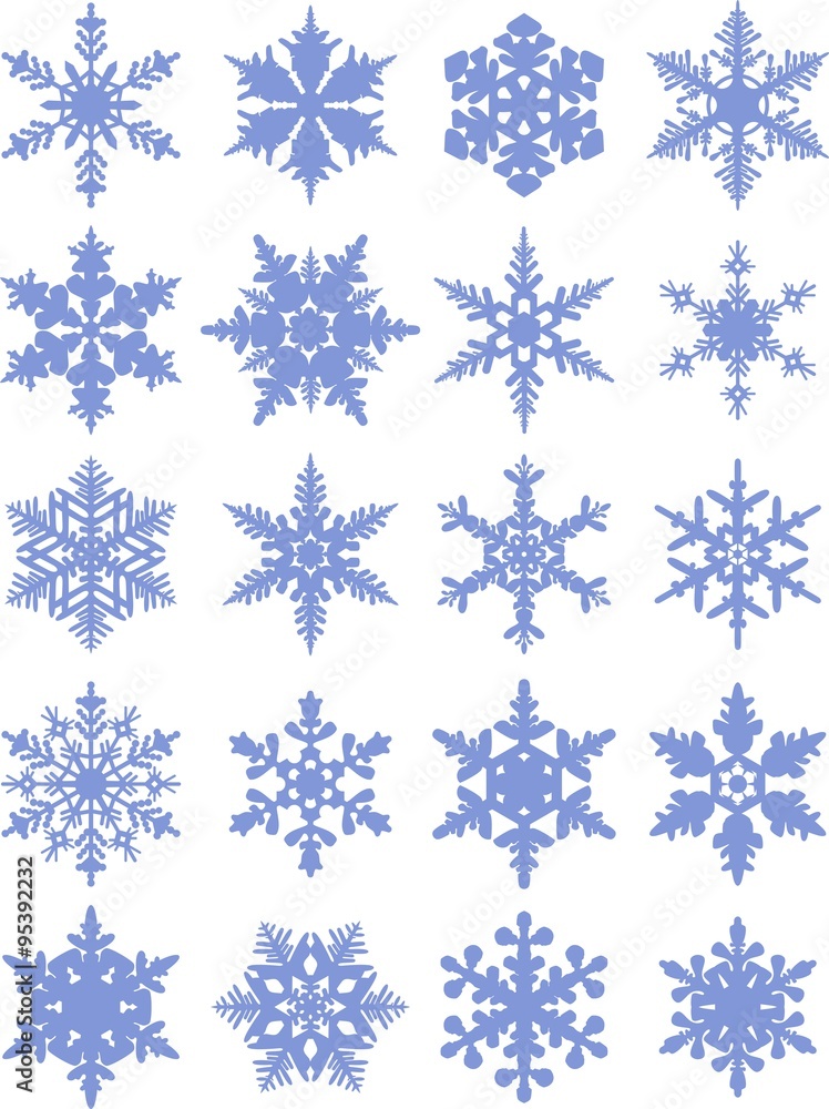Snowflakes icon collection. Vector shape. Snowflakes icon collection. Vector shape.