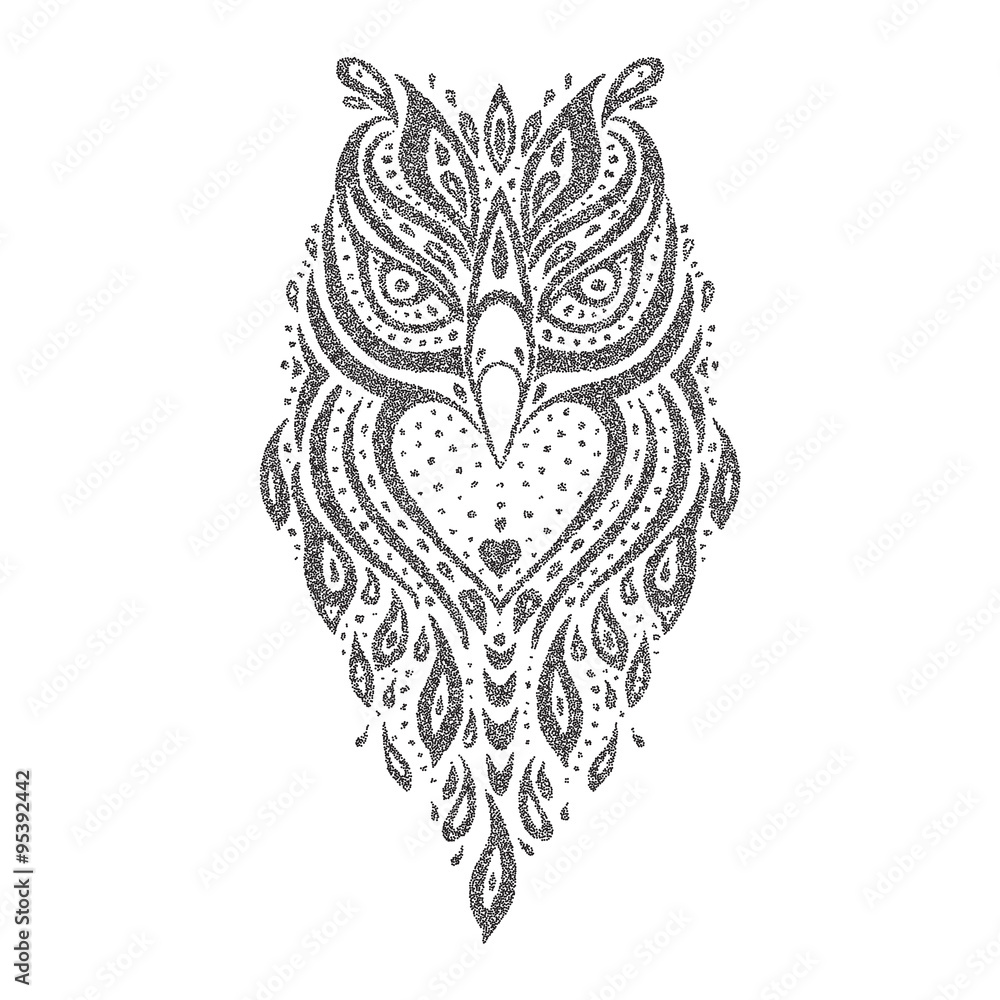 Obraz premium Owl. Tribal pattern