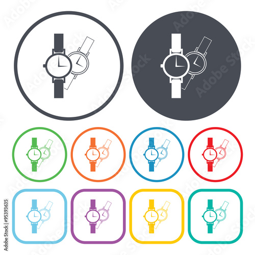 Vector illustration of wristwatch icon