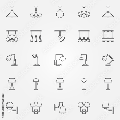 Lamp icons set