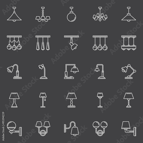 Lamp outline icons