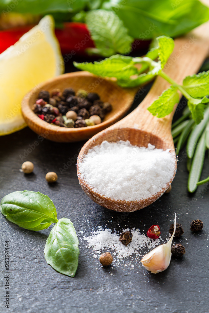 Selection of herbs and spices