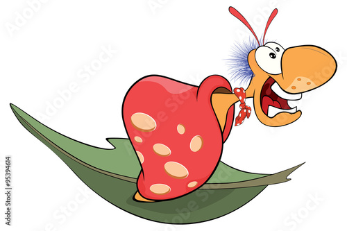 Malicious snail. The monster. Cartoon