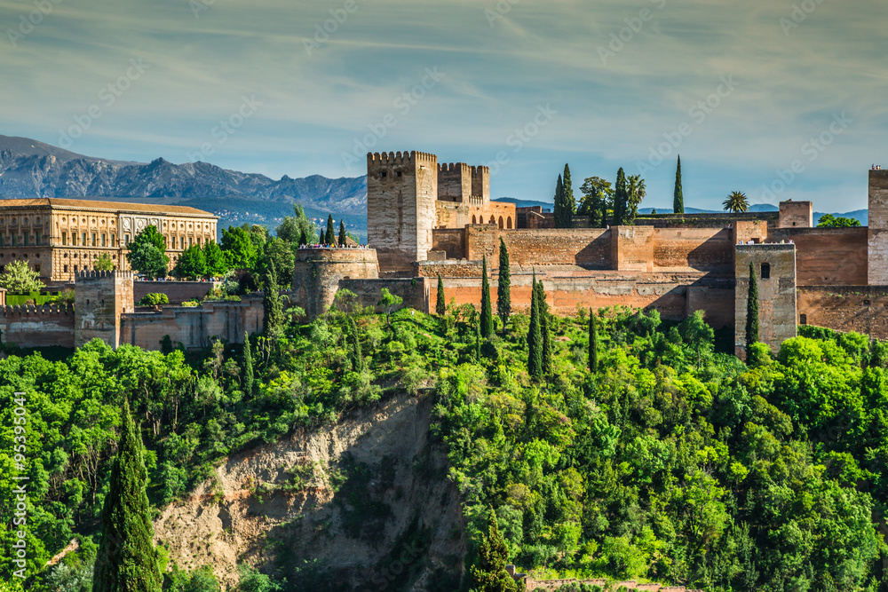 Obraz premium ancient arabic fortress of Alhambra, Granada, Spain