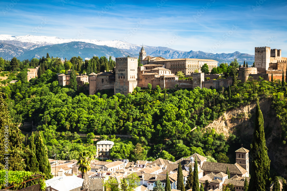 ancient arabic fortress of Alhambra, Granada, Spain