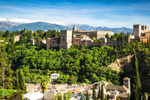 Obraz na płótnie ancient arabic fortress of Alhambra, Granada, Spain w salonie