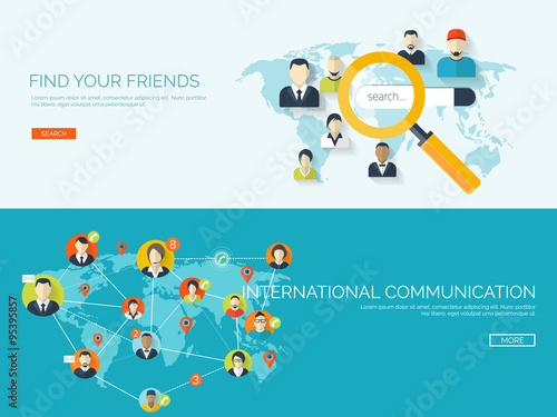Vector illustration.  Global communication. Social network ,chatting. Emailing and sms. Web calls. Internet