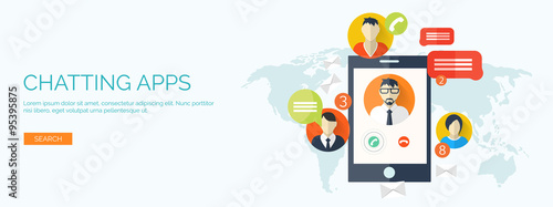 Vector illustration.  Global communication. Social network ,chatting. Emailing and sms. Web calls. Internet