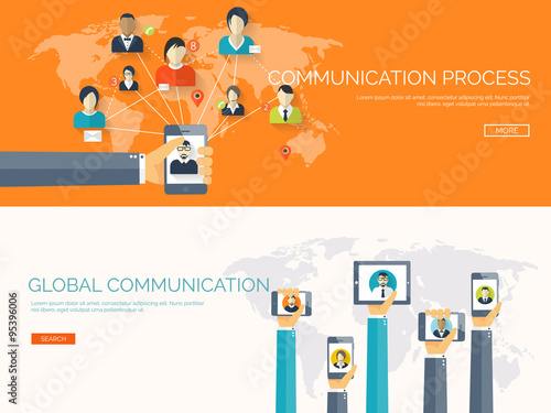 Vector illustration.  Global communication. Social network ,chatting. Emailing and sms. Web calls. Internet