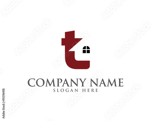 Free Download T letter and house real estate logo - GFXLoad