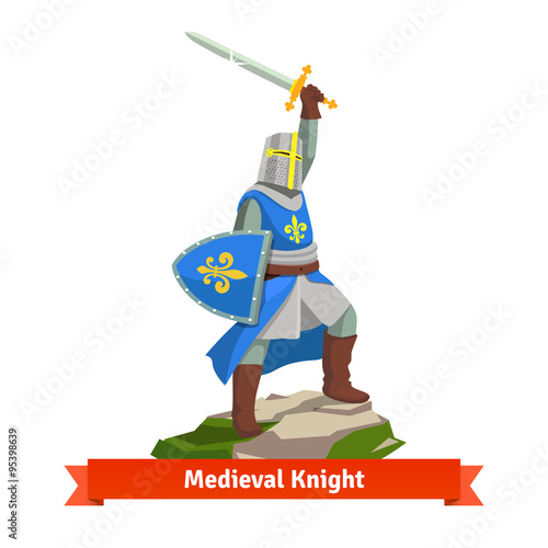 Heavy armoured french medieval knight