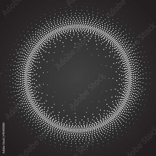 Vector dotwork illustration, dots art design circle frame
