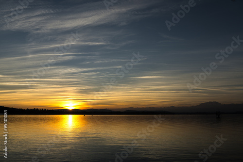 Sunset on the Varese lake